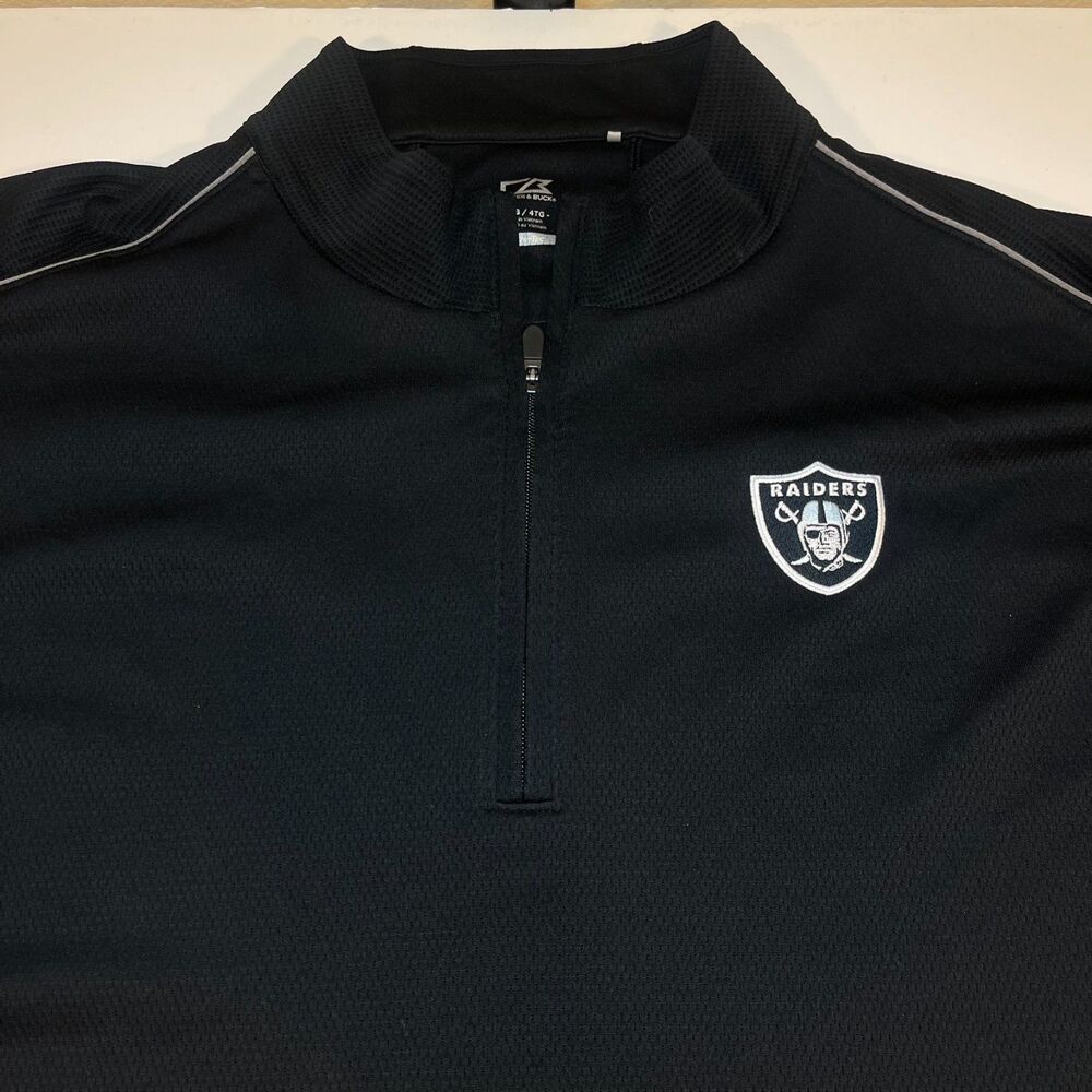 Las Vegas Raiders NFL Football Cutter & Buck 1/4 Zip Pullover Sz Mens 4XB Big